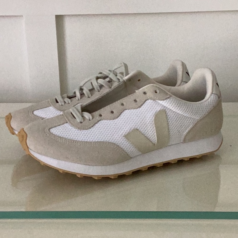 Veja White and Gray Athletic Shoes